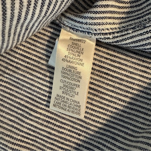 Max Studio Womens Small Striped Blazer With Ruched Sleeves - Picture 4 of 7